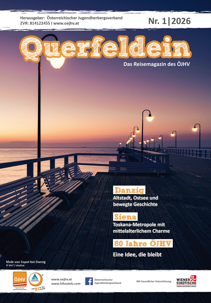 Querfeldein 1/2026 Cover - Reisemagazin des ÖJHV