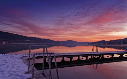 Jugendgästehaus Velden Cap Wörth Privatstrand Sonnenaufgang Winter - © Christoph Sammer