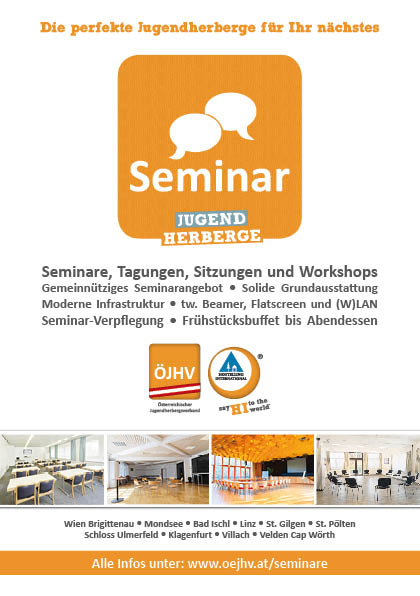 Flyer Seminar Angebot Jugendherbergen
